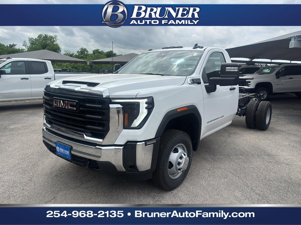 2026 GMC Sierra 3500 HD Chassis Cab Pro in Summit White — front three-quarter view