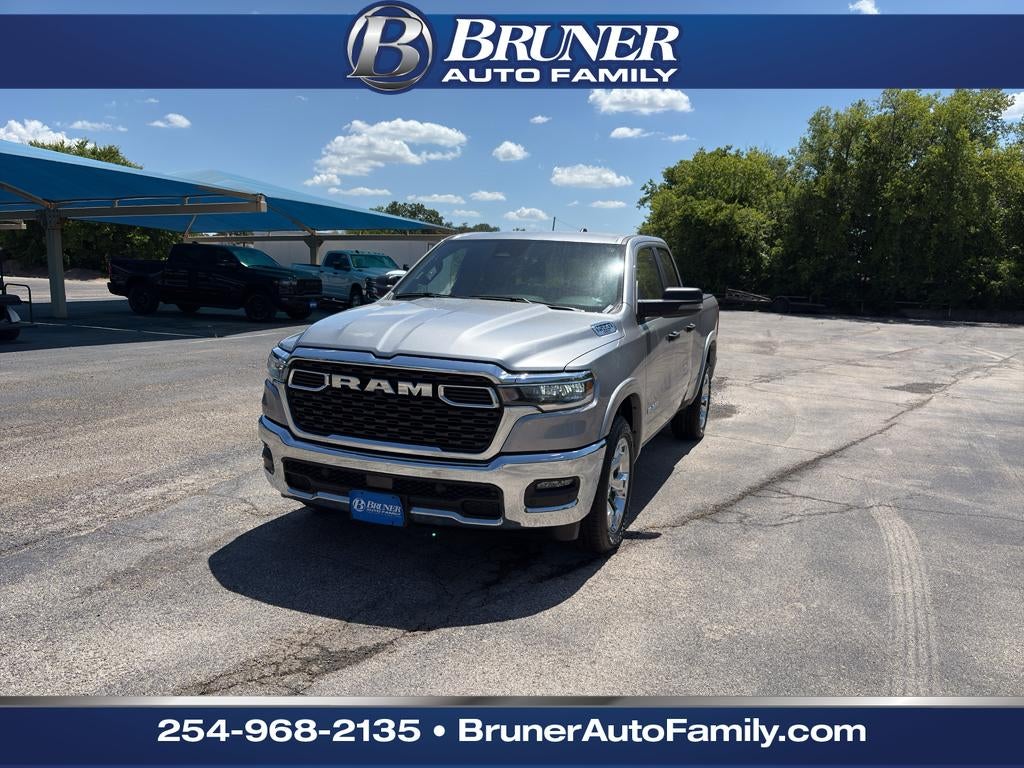2025 RAM 1500 Lone Star Quad Cab 4x2 6'4' Box in Billet Silver Metallic Clearcoat — front three-quarter view