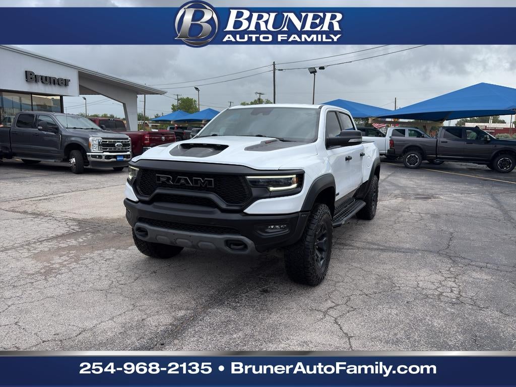 2022 RAM 1500 TRX in Bright White Clearcoat — front three-quarter view