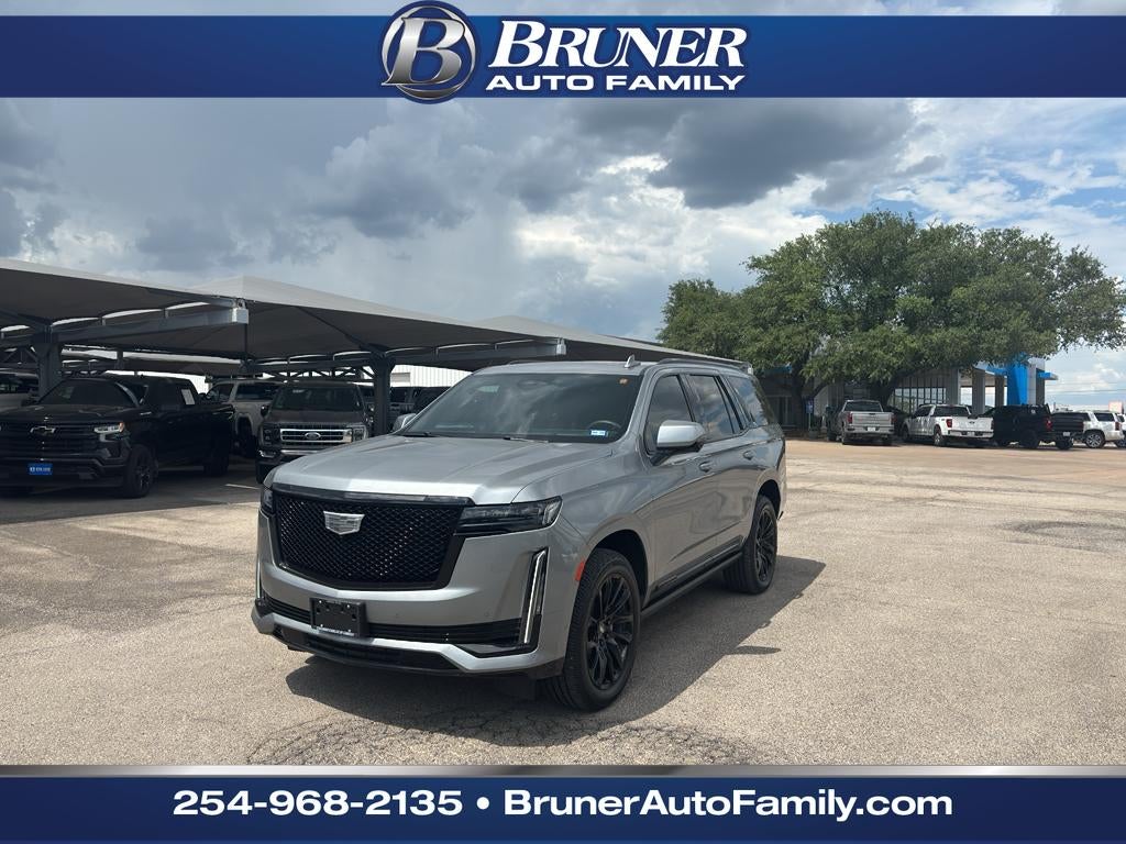 2024 Cadillac Escalade 4WD Sport in Argent Silver Metallic — front three-quarter view