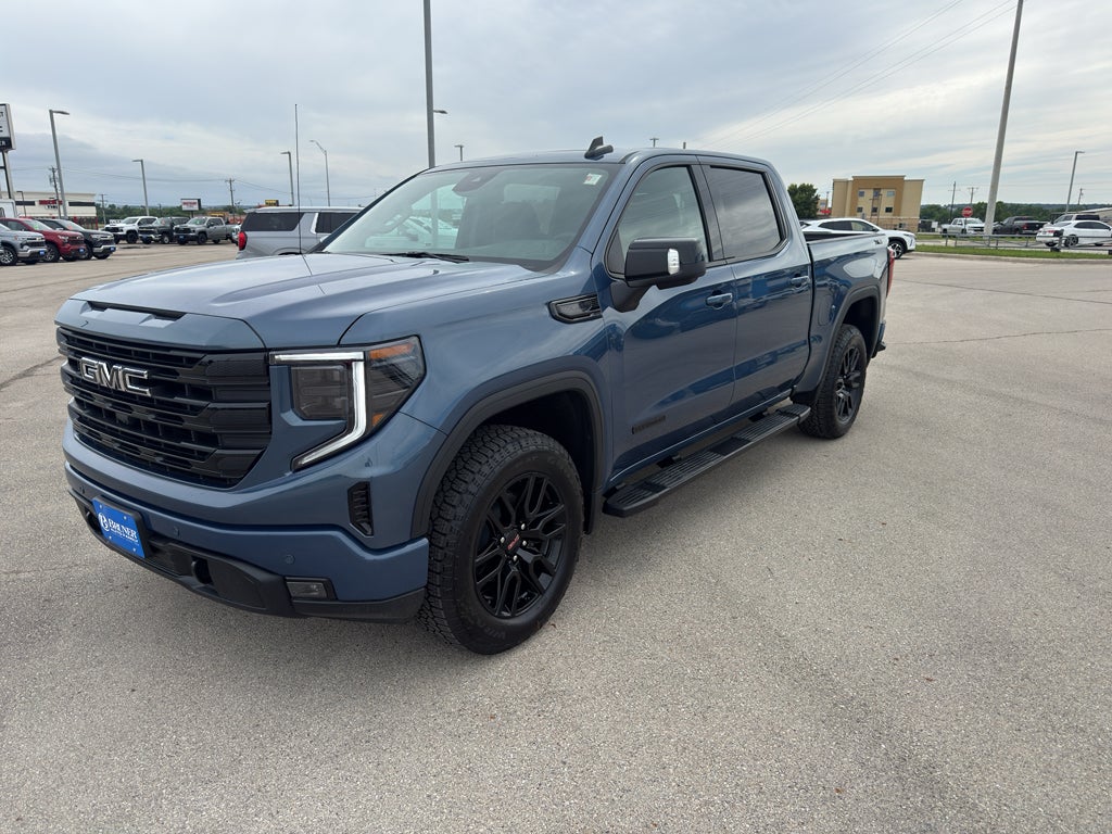 2026 GMC Sierra 1500 Elevation in Downpour Metallic — front three-quarter view