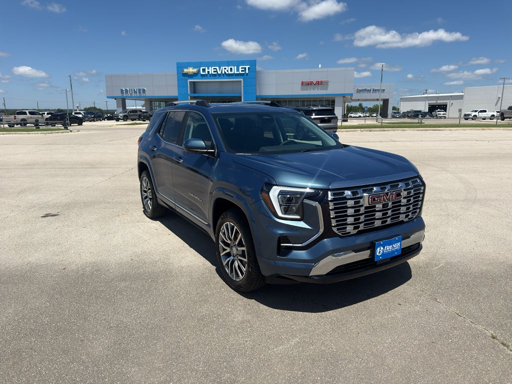 2026 GMC Terrain Denali in Downpour Metallic — front three-quarter view
